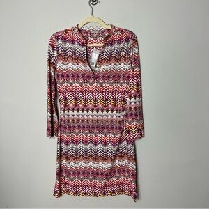 NEW $175 Ellie Kai Long Sleeve Cooling Fabric Shift Dress Pattern *13